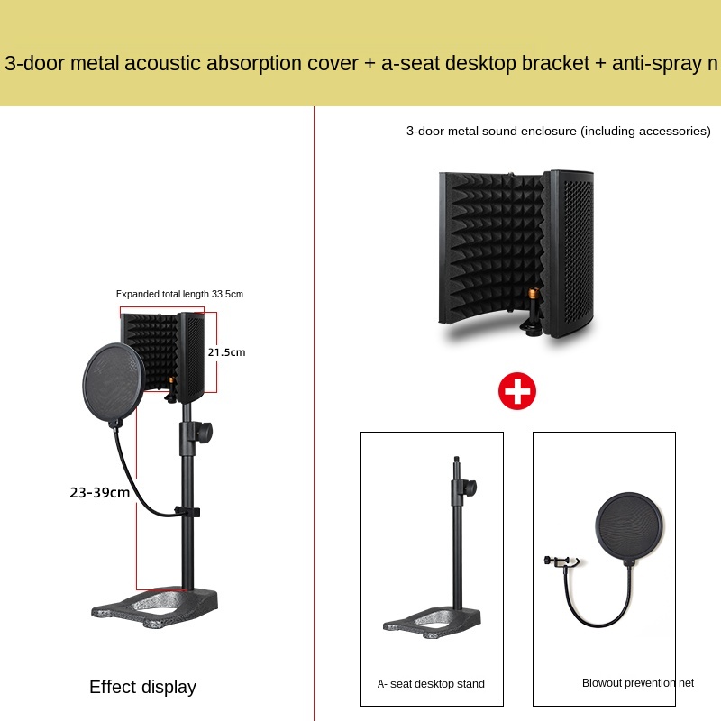 Recording Pop Filter - Regulowana osłona izolująca mikrofon, ekran przeciwwietrzny,
