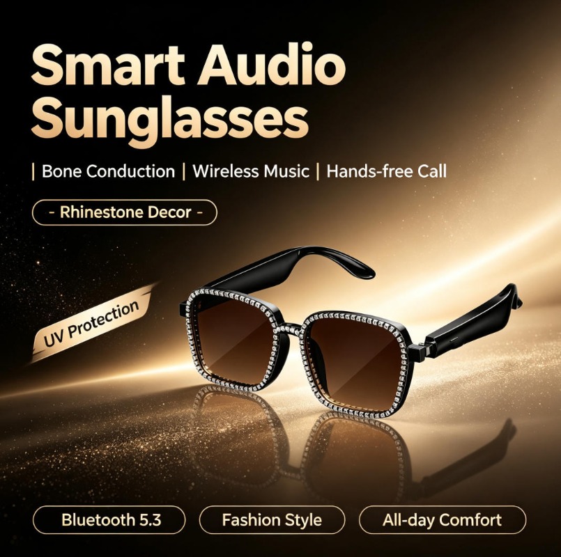 Audio Music Bluetooth - Inteligentne okulary przeciwsłoneczne z dżetami, przewodnictwo
