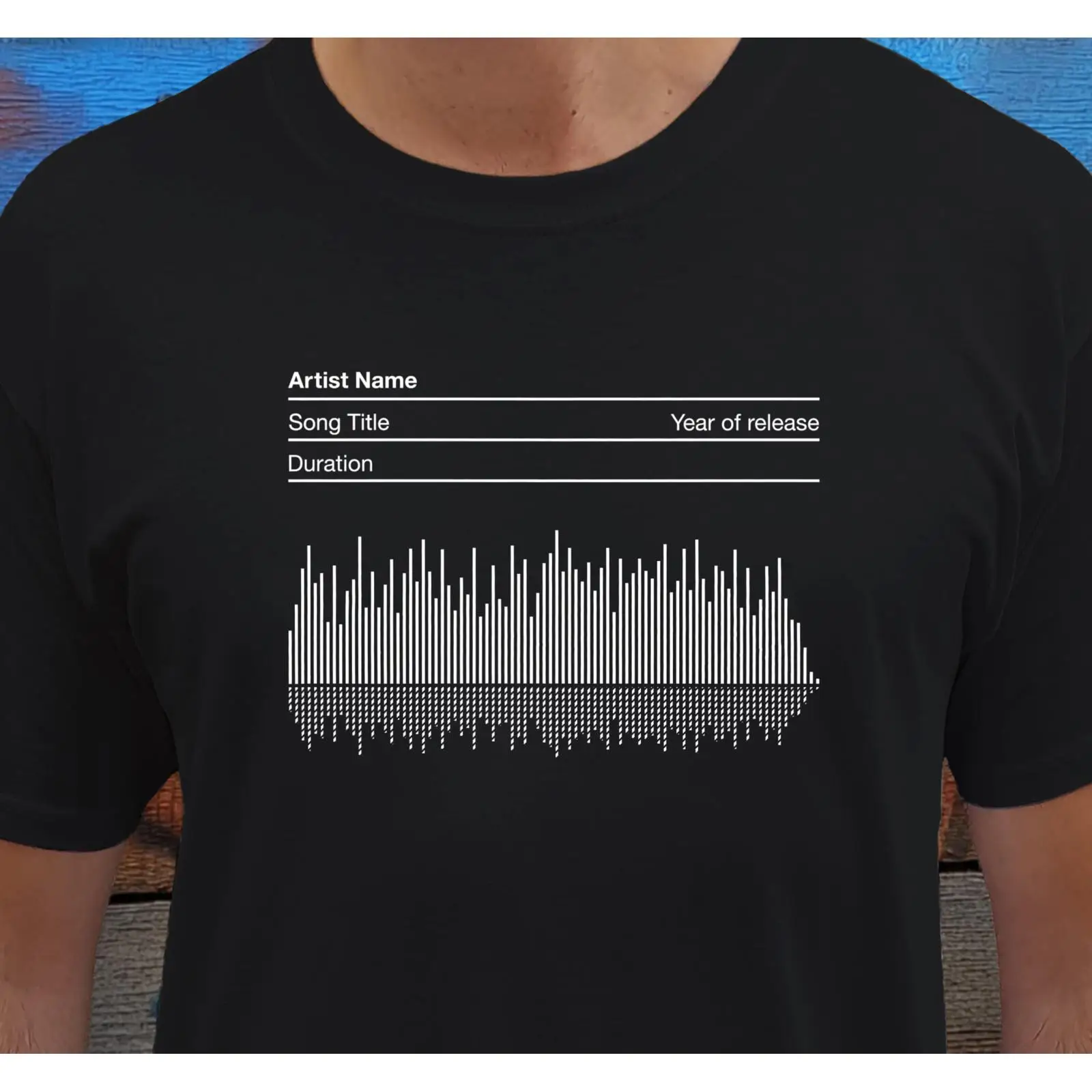 Music Song Audio - Spersonalizowana koszulka z grafiką Soundwave, ręcznie