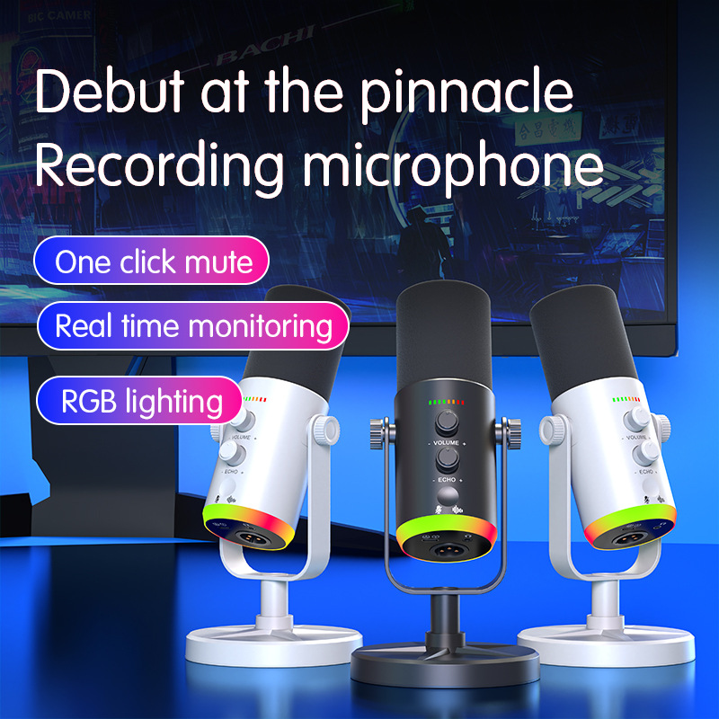 Recording Pop Filter - Mikrofon gamingowy USB/XLR, mikrofon pojemnościowy z