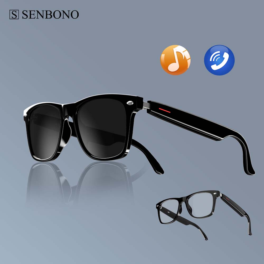 Audio Music Bluetooth - Inteligentne okulary SENBONO E13: Filtrujące niebieskie