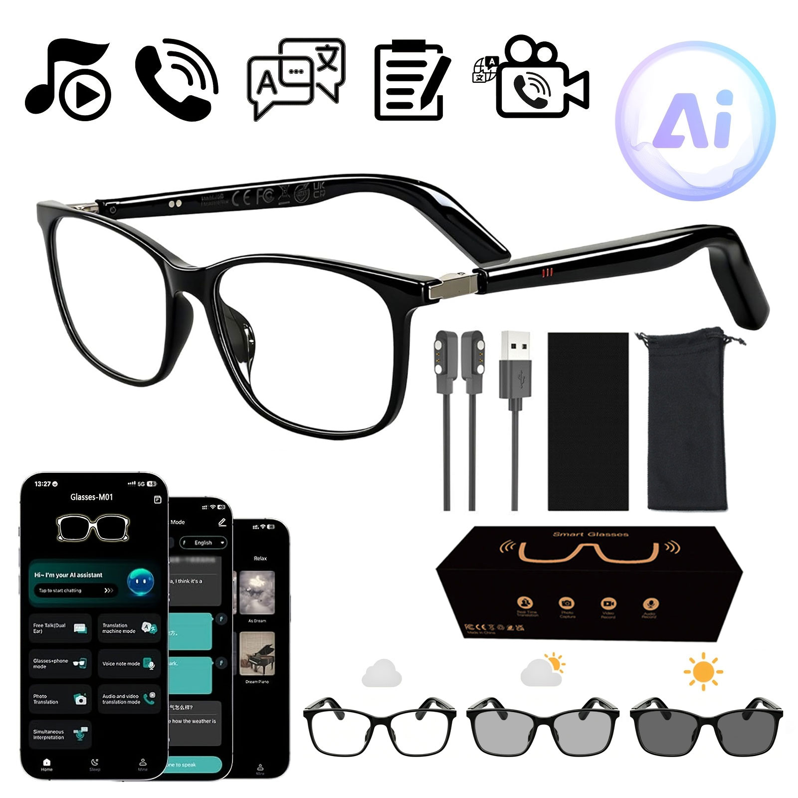 Inteligentne okulary audio z f – Audio Music Bluetooth recenzja i cena
